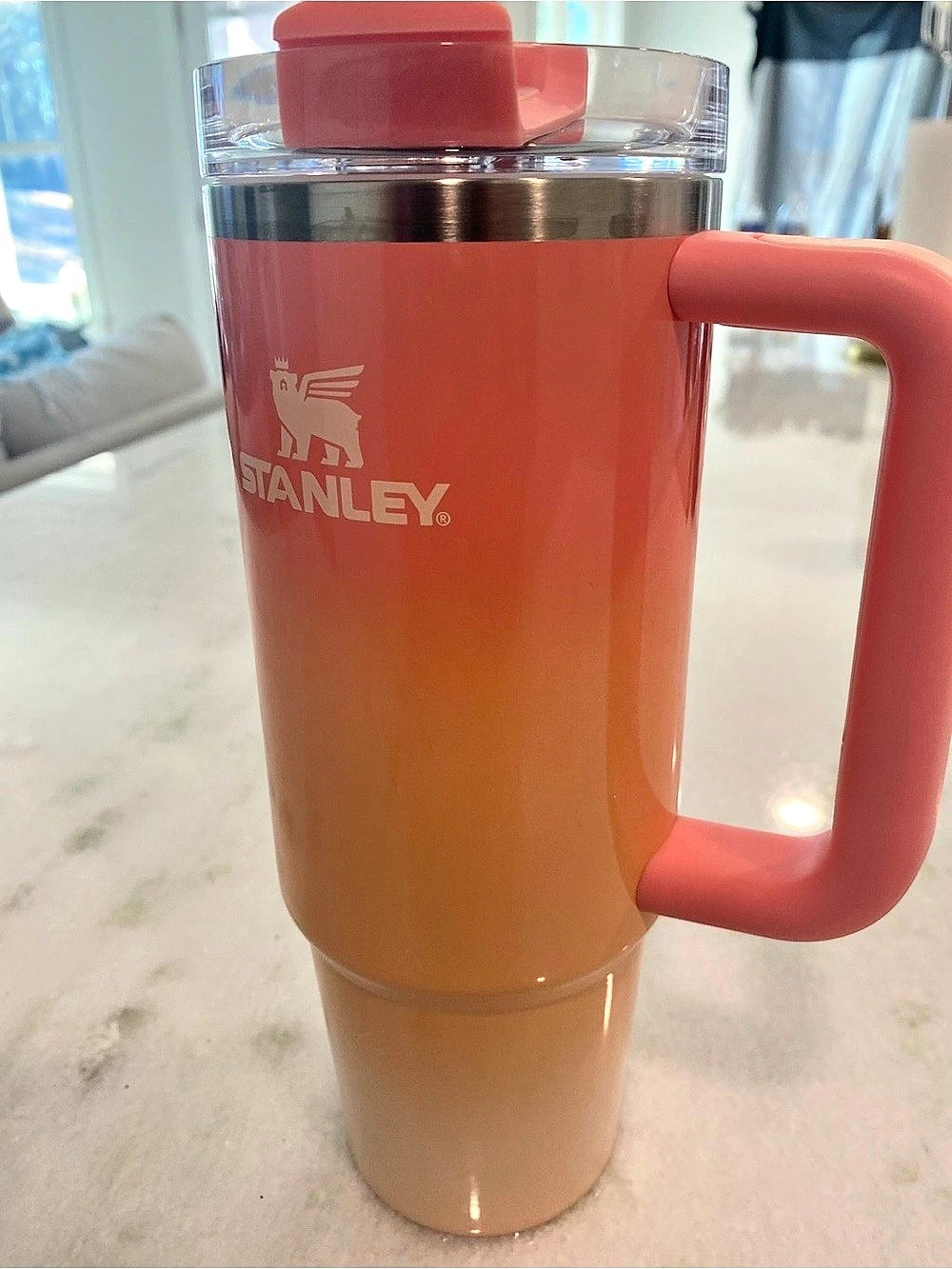 STANLEY Quencher H2.0 FlowState Tumbler 30oz Pink Mesa Sunset & Orange